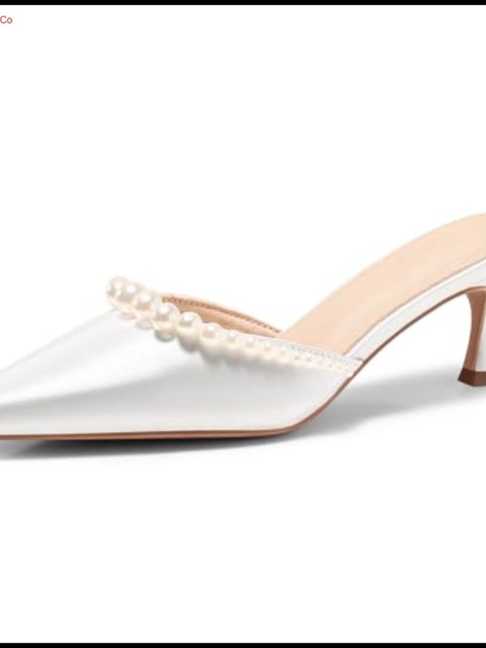 Pearl Kitten Heel Satin Pumps Pointed Toe Ankle Strap Dress Shoes